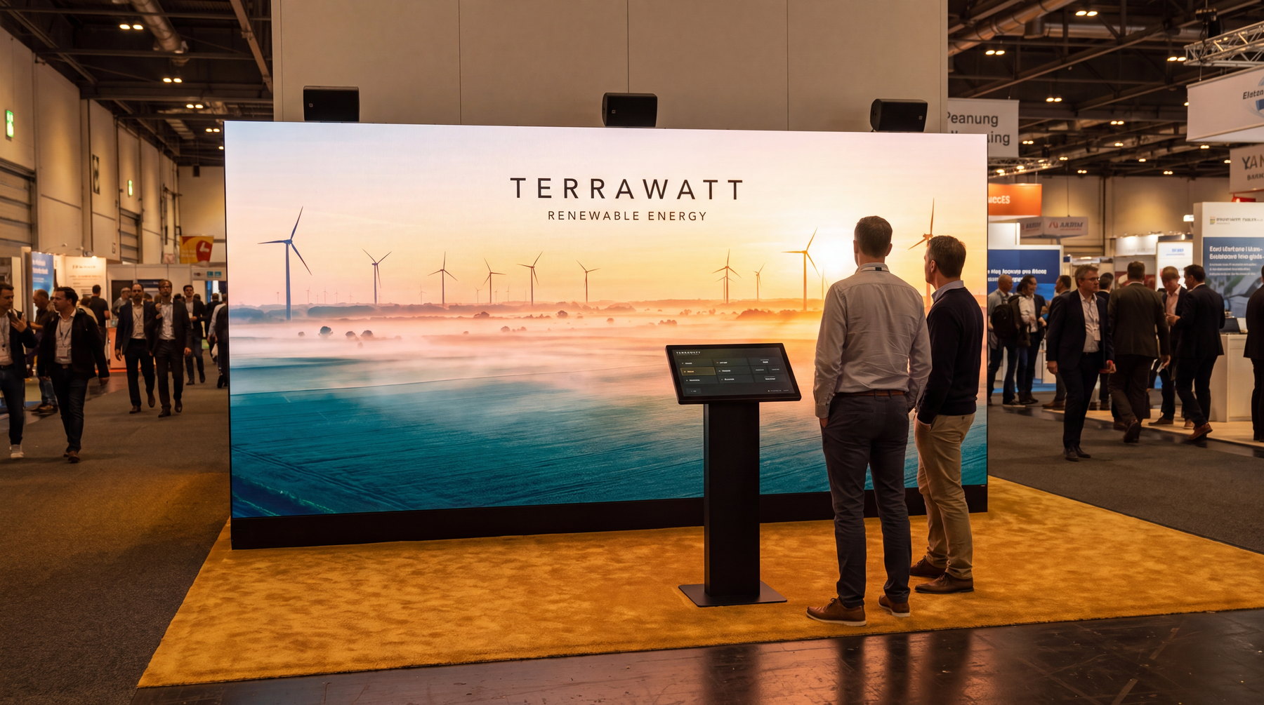 The same booth running an energy brand
